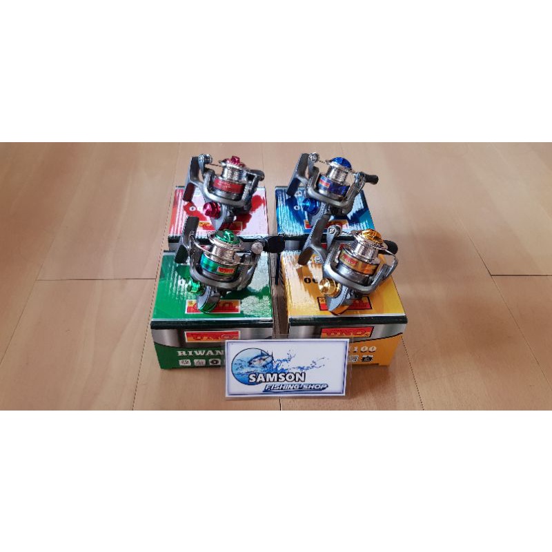 Reel uno riwan 100 spinning udang spool plastik 6 BB ball bearing handle lipat