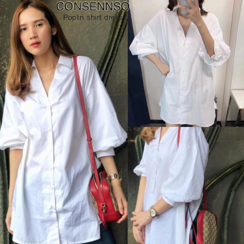Consenso white dress tunik poplin