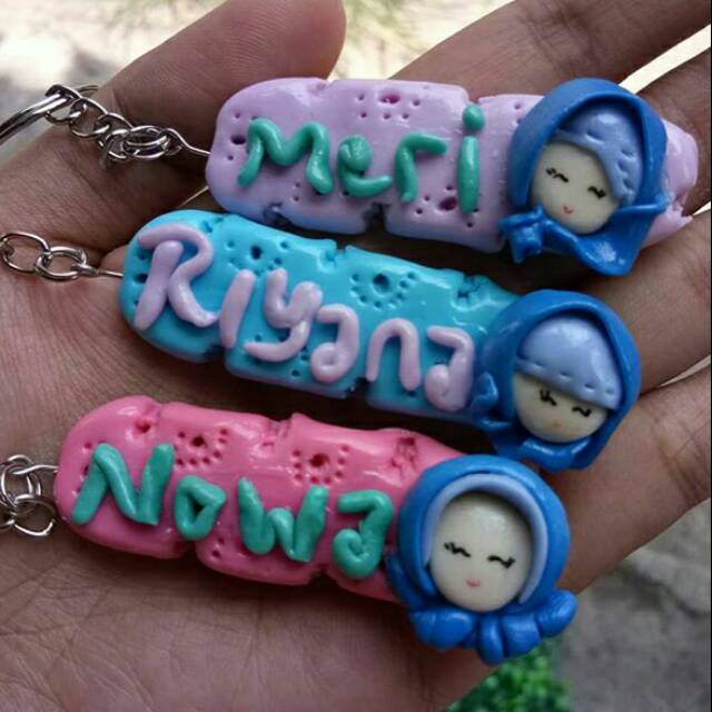 Clay chain/gantungan kunci clay/gantungan custom/craft/souvenir