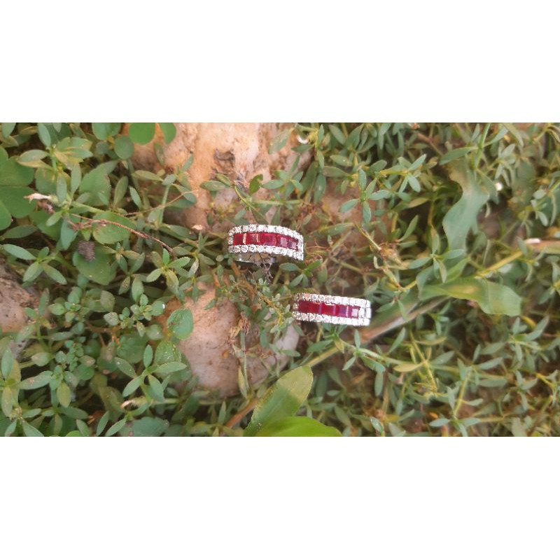 anting berlian ikat emas putih