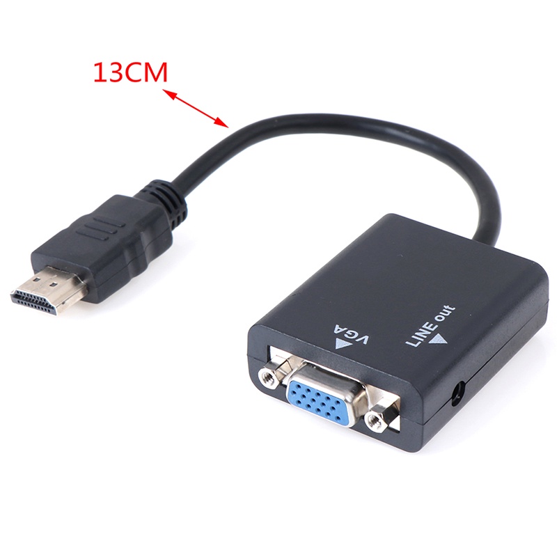 (LUCKID) Kabel Adapter converter HDMI Ke VGA 1080P Dengan audio