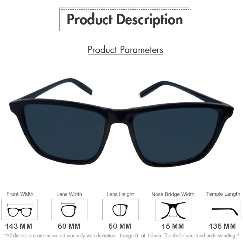 (COD) Kacamata Hitam Fashion Wanita Pria Bingkai Hitam Anti-UV Kaca mata Import Kacamata Fashion Outdoor Kacamata Mengemudi Kacamata Gaya Cewek Cowok Eyeglasses / Aksesoris Wanita / Sunglasses Unisex /Eyewear