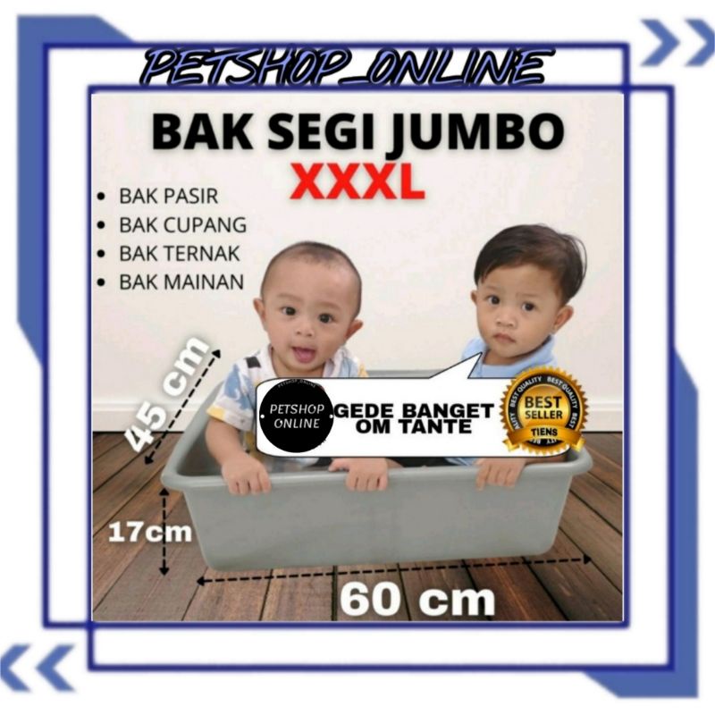 Jual Bak Taiwan Segi Abu XXL / Baskom Abu Besar / Baskom Abu Segi Besar