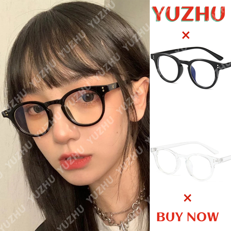 【YUZHU】COD Kacamata Fashion Style Round Frame Kacamata Retro Kacamata Anti Radiasi untuk Wanita