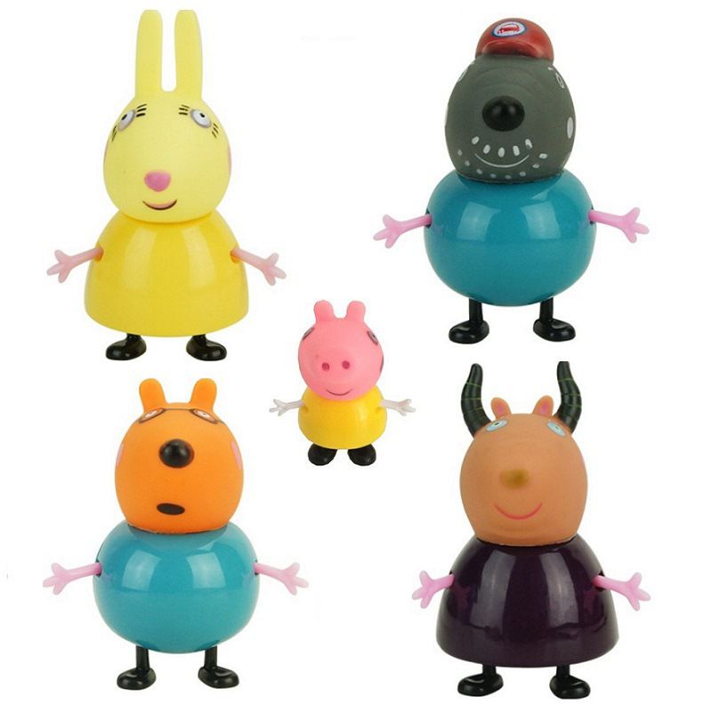 25Pcs Peppa Pig Family Friends Emily Rebecca Suzy Action Figures Toys Xmas Gift