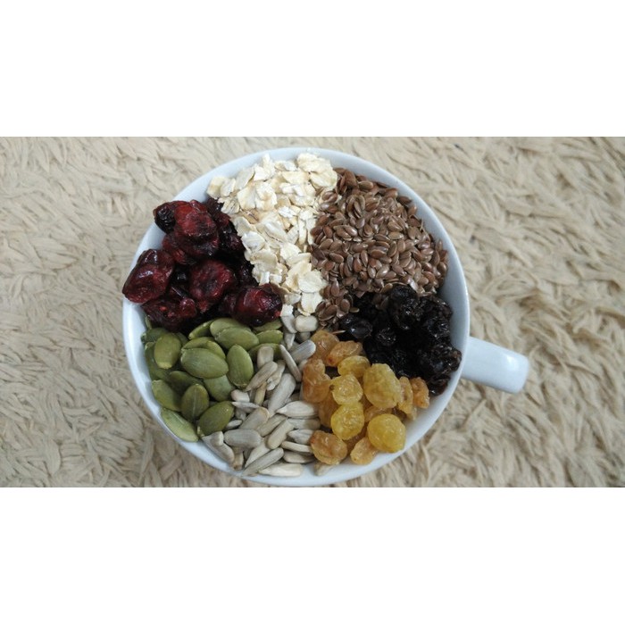 

Terlaris Healthy Granola Mixed A 500 gram ( Cranberry , Raisin , Seed , Oat ) Eksklusif