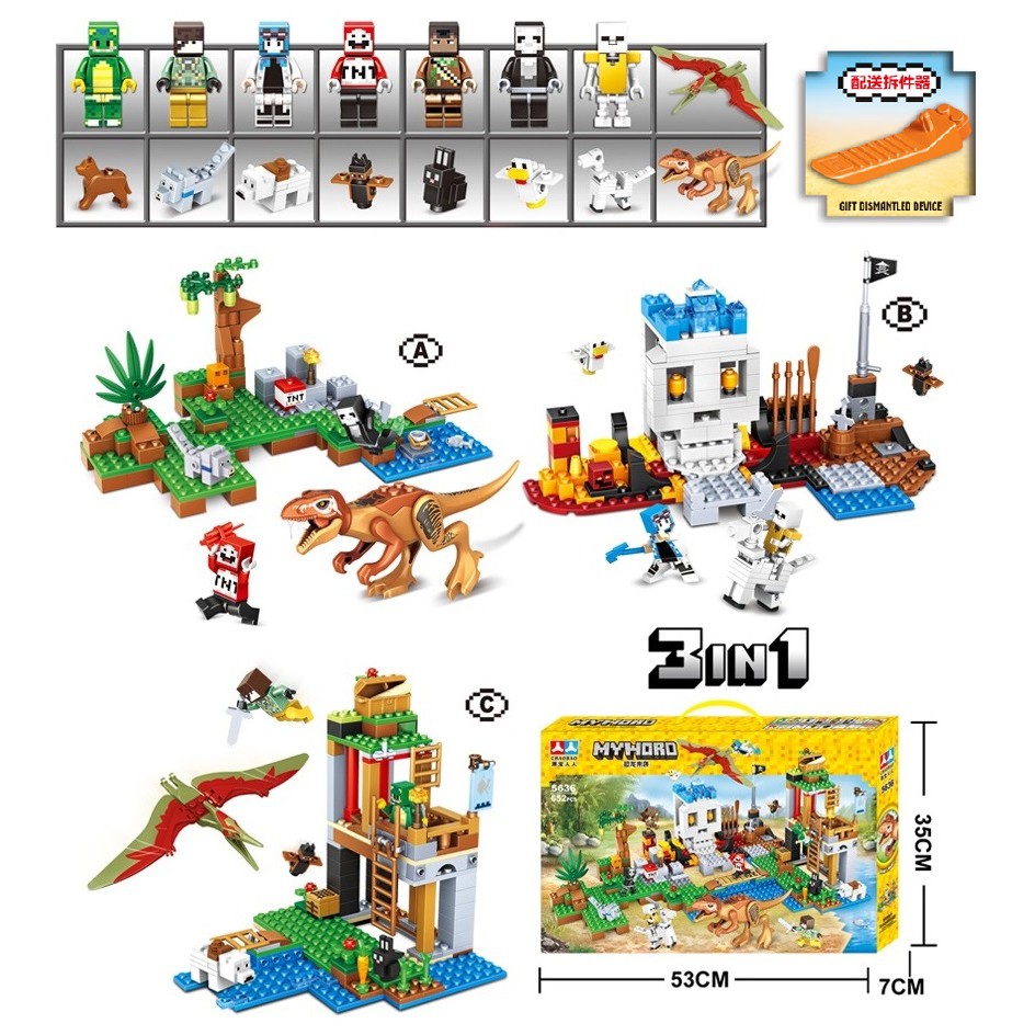 Lego Chao Bao 5636 Minecraft My World 3in1 Dinosaur Island - dinosaur island new roblox