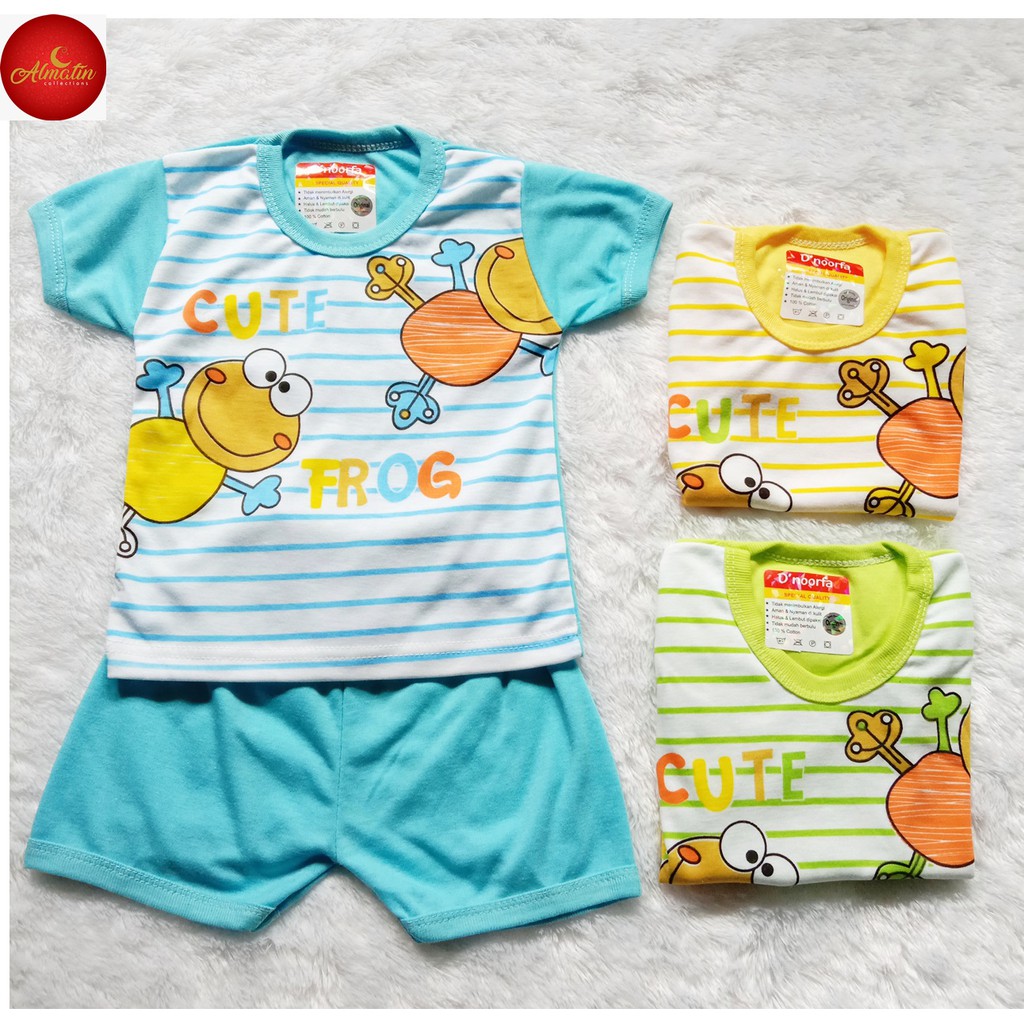 3 Set Setelan Baju Bayi 0-12 Bulan, Kaos Anak Lengan Pendek Motif Lucu Keren Murah Berkualitas