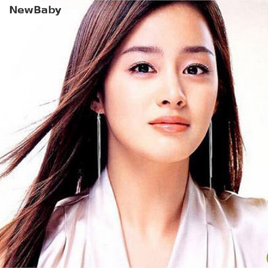 Anting Kait Gantung Panjang Warna Silver Untuk Wanita