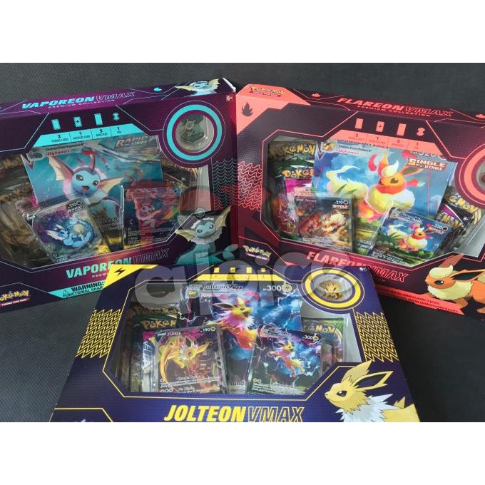 ~~~~~] Pokemon Card ENG Vaporeon Jolteon Flareon Vmax Premium Box Set