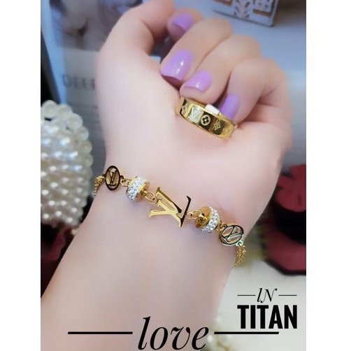 Titanium gelang dan cincin JYT763