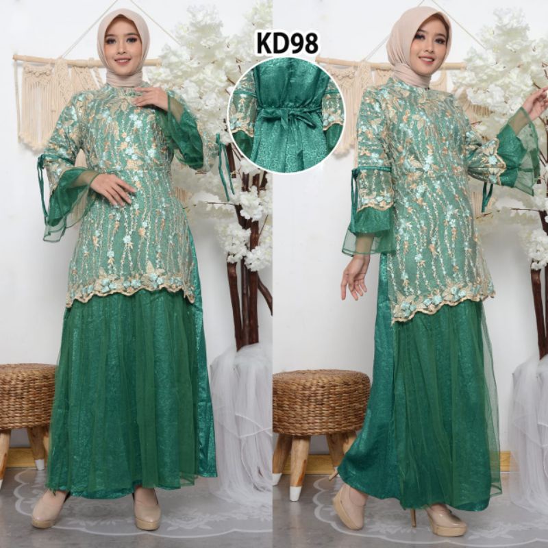 Megaxus88//gamis pesta//gamis jaguar kombinasi tile bordir 98