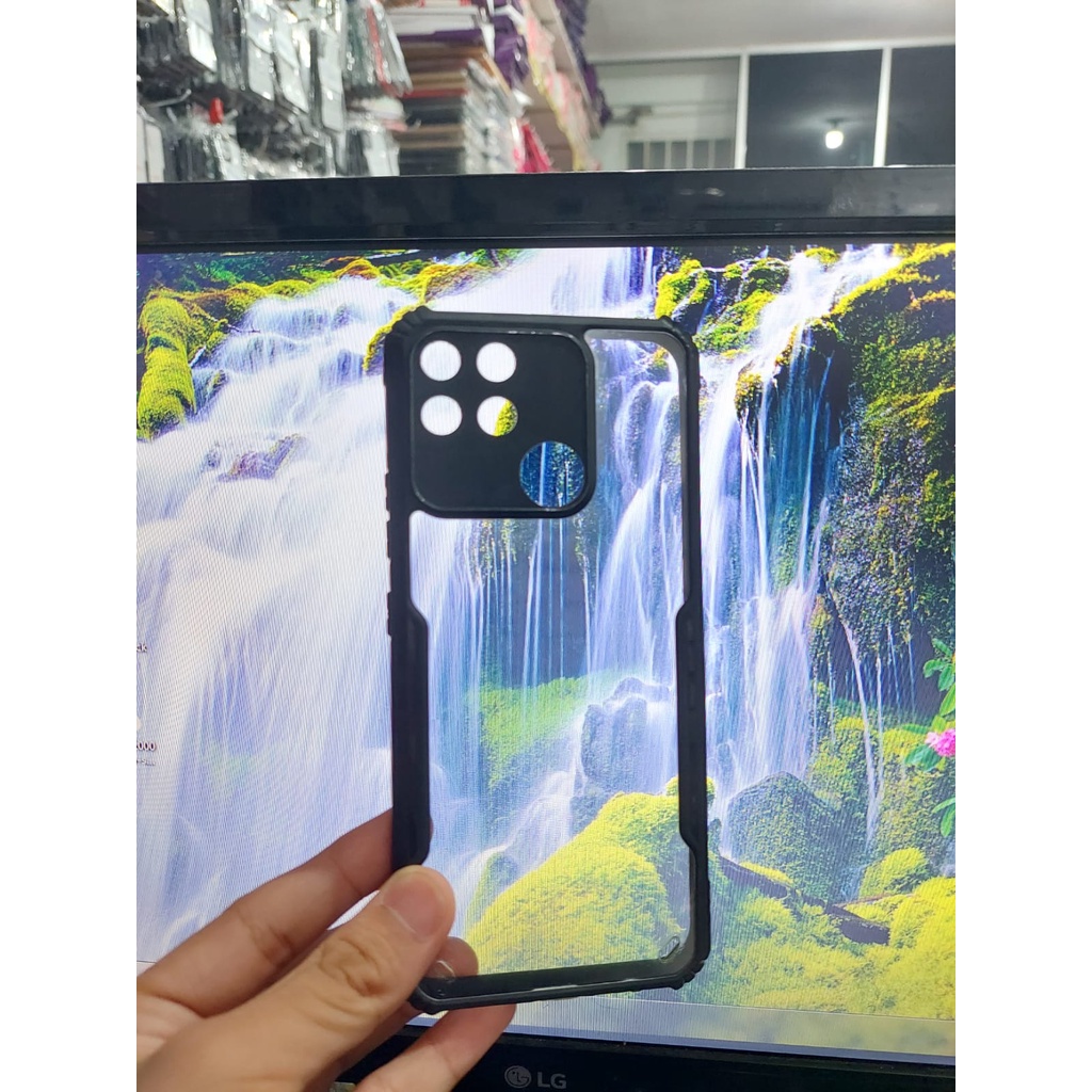 Anti Shocking Realme Narzo 50A 6.5 Inchi Hardcase Mika List Hitam Acrylic Case