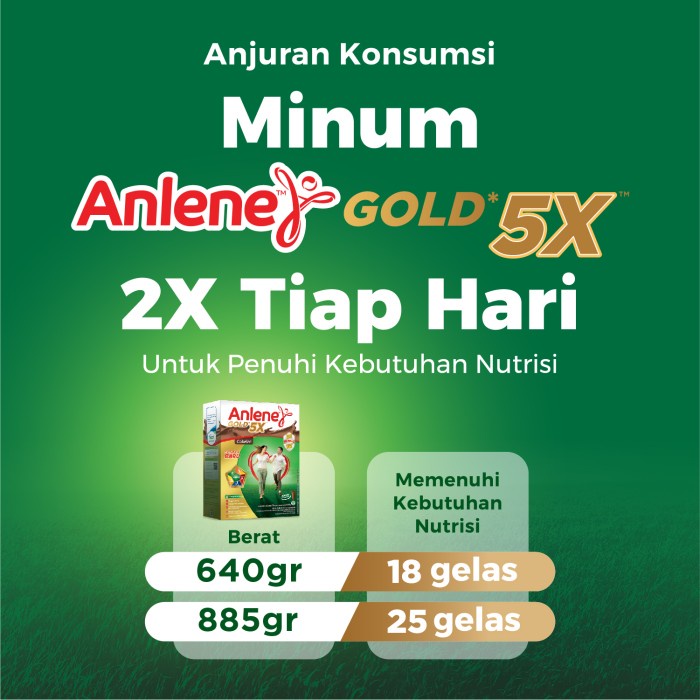 

Anlene Gold 5X Susu Bubuk Cokelat 2 X 640G-Tulang, Sendi & Otot 065