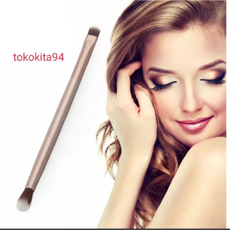 Kuas Alis Eyeshadow 2 in 1 Eyebrow Brush RoseGold