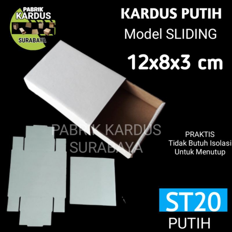 

KOTAK SLIDING ST-20 PUTIH KARDUS KARTON BOX HP AKSESORIS SOUVENIR