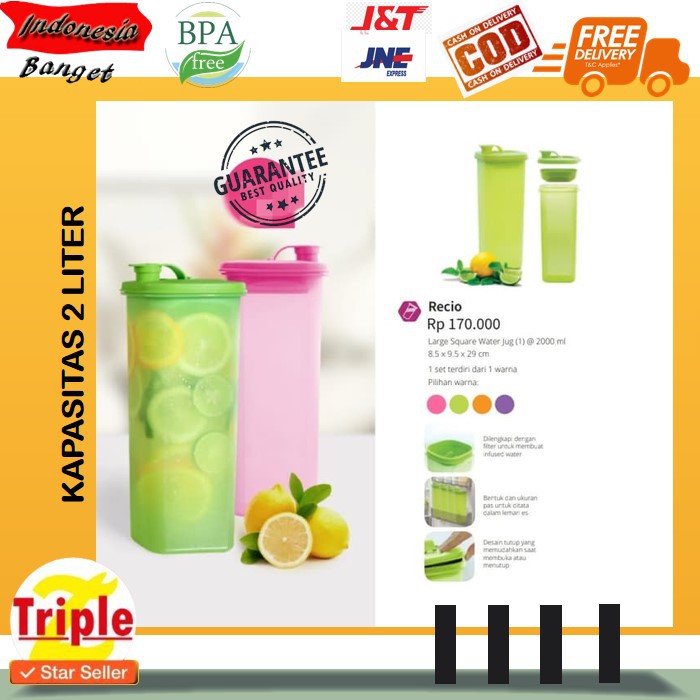 BOTOL MINUM 2 LITER PLASTIK RECIO MOORLIFE