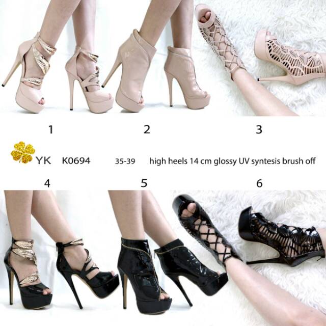 OSshoes 0694 premium heels 14cm 14 cm import shoes wanita high heels highheels pump ketutup