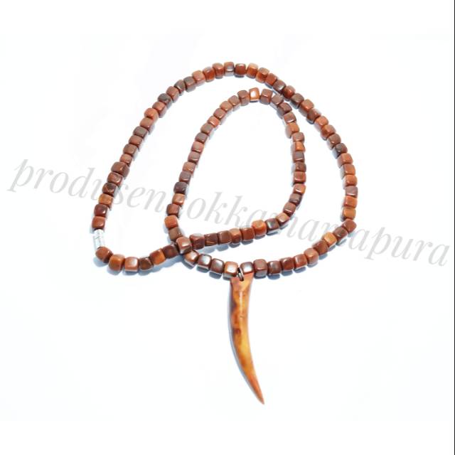 Kalung kayu kokka kaukah kaokah dadu lurus bandul taji