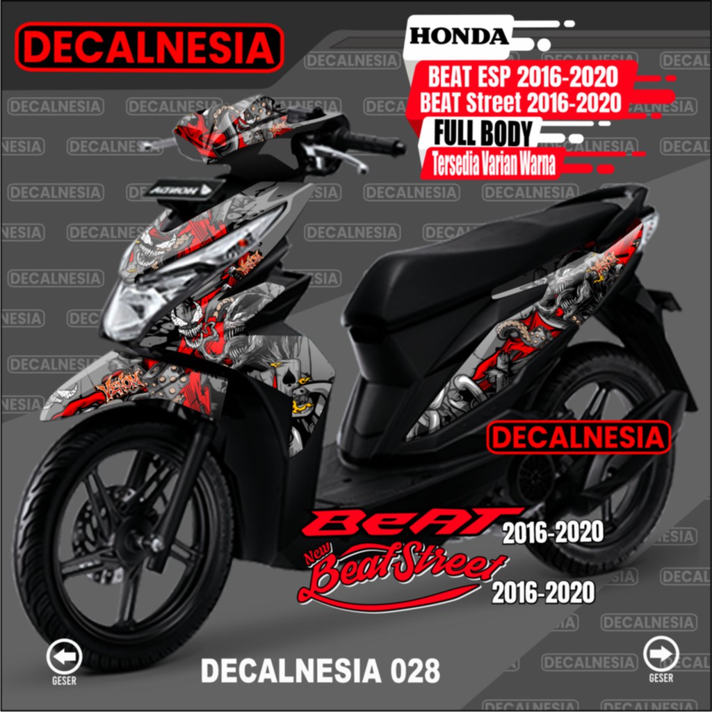Motor Honda Decal Beat ESP Stiker Beat Street Venom Sticker Dekal Sticker 2017 2018 2019 FullBody
