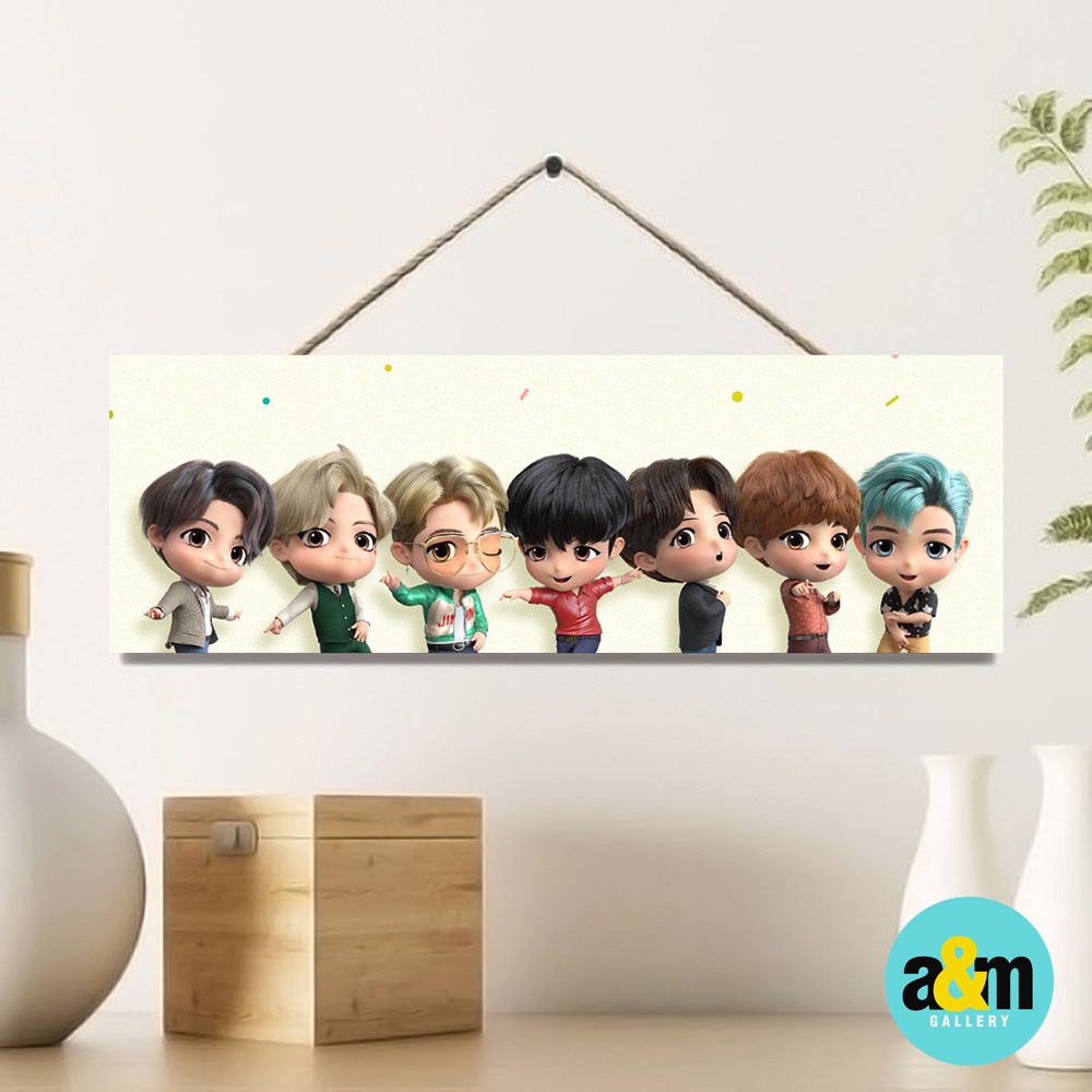 Poster Kayu TINYTAN BTS Ukuran 10 x 30 cm I Hiasan Dinding Dekorasi Kamar I Poster Kayu K-POP Dekorasi Kamar - A&amp;M