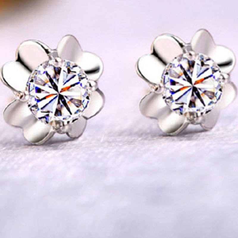 925 anting perak sterling anting-anting wanita dengan perhiasan fashion berlian-S