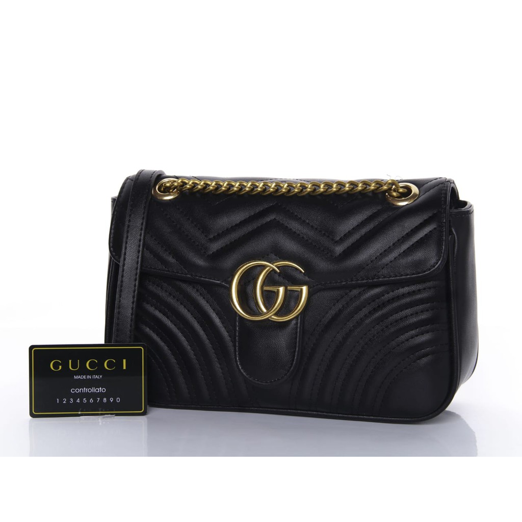 GUCCI GG Marmont Matelasse Shoulder Bag 1732 (07) Size 27cm / Tas Wanita / Tas Pundak