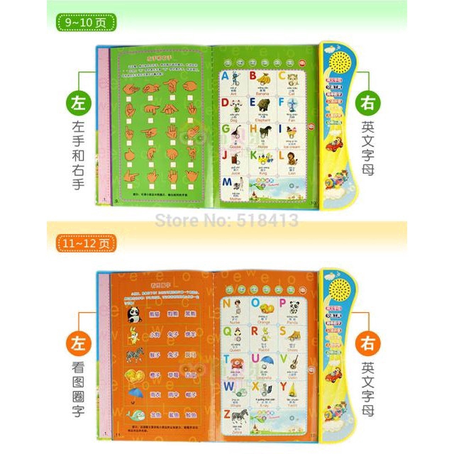Chinese/English Ebook Kids Baby English Touchpad Voice Learning Book-5