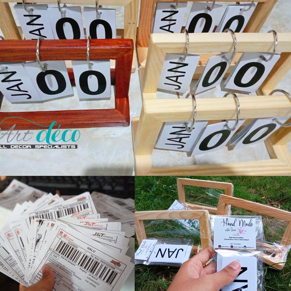 

▔ ID0 Countdown ornamen kalender kecil Kreatif kayu diy flip kalender kalender meja Ready Stok▔