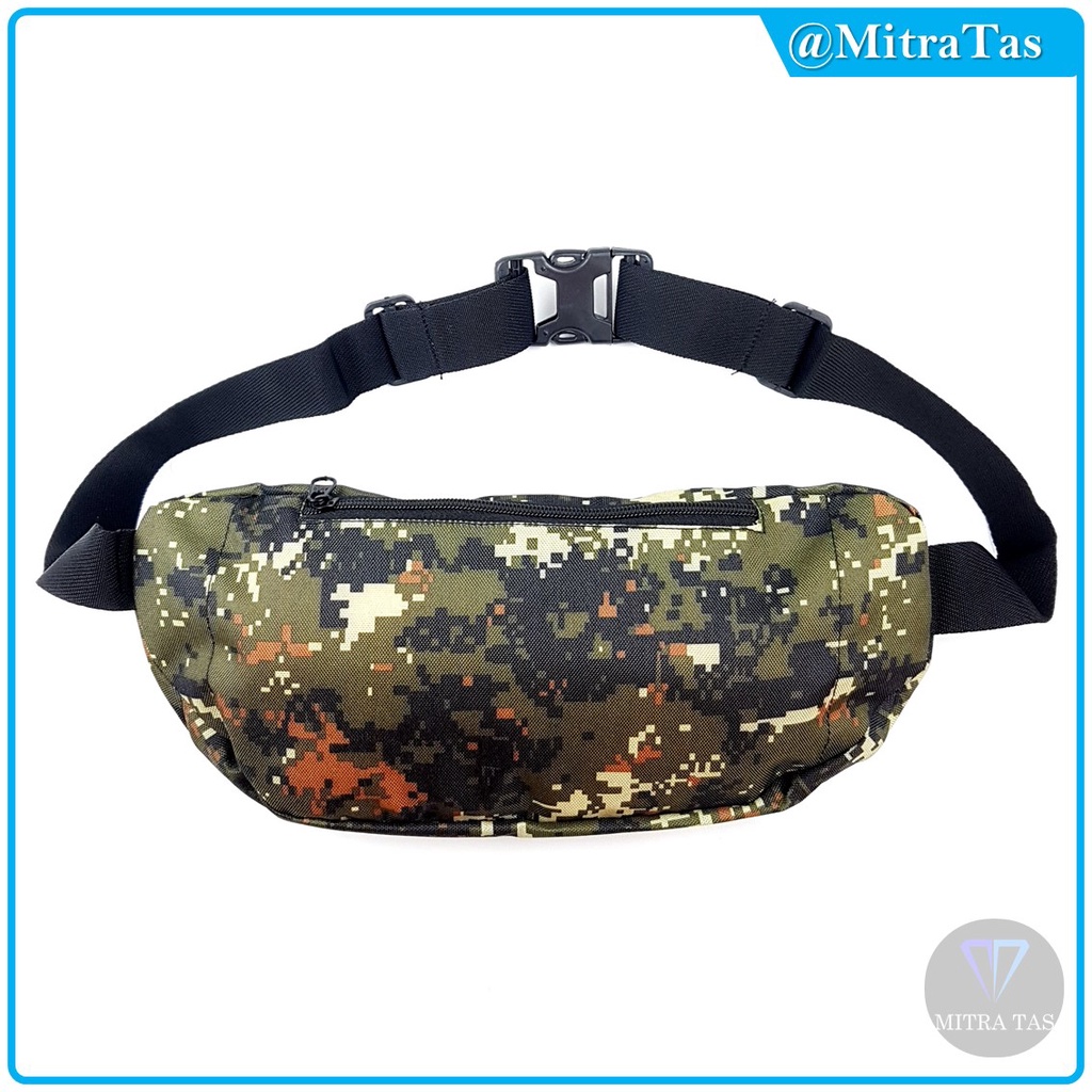 Waist Bag MitraX Ponos Army Terbuat dari  Bahan Nylon Tebal dengan KUALITAS TERBAIK! Tas Pinggang l WaistBag Simple dan Keren Cocok untuk Pria maupun Wanita!