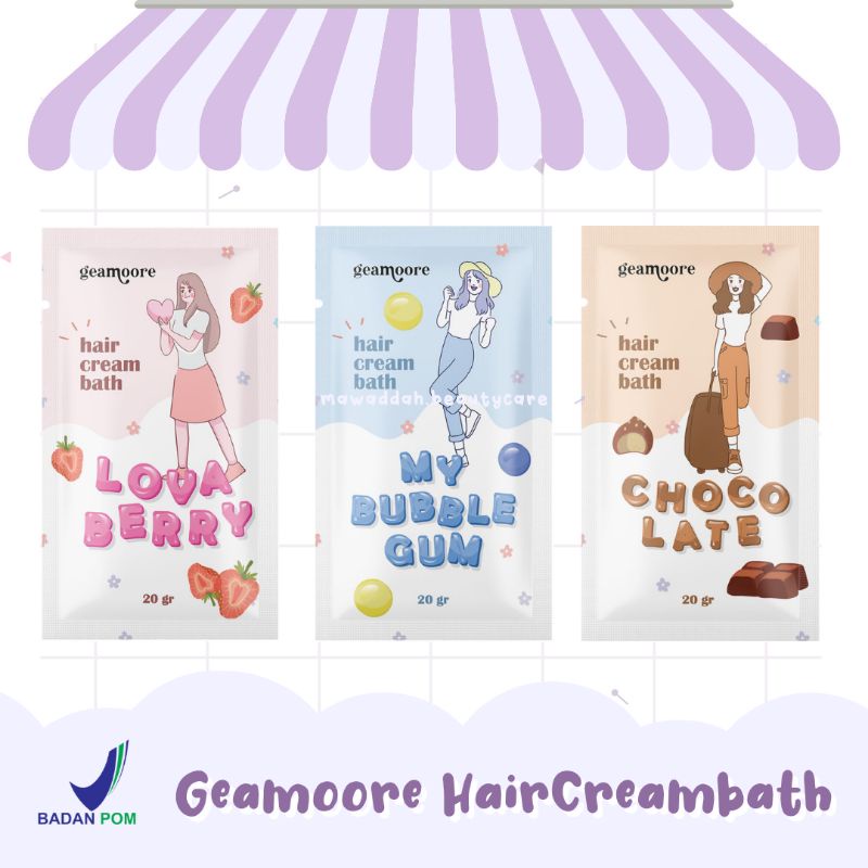 ✨LACIKOSME✨[ SACHET ] GEAMOORE HAIR CREAMBATH - MASKER RAMBUT HAIR MASK BPOM ORIGINAL