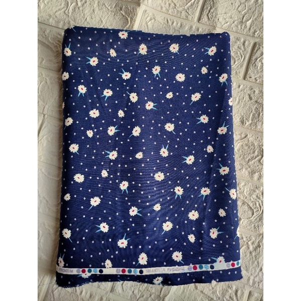 Kain Shakila Motif Polkadot Bunga Little Sun n Daun in the moon harga setengah meter