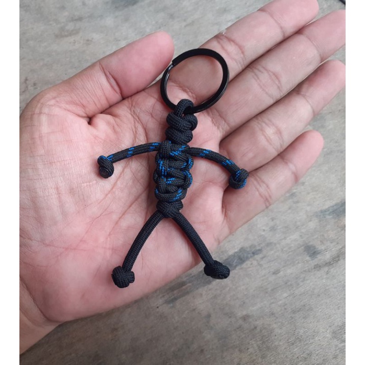 Gantungan kunci paracord prusik Stickman