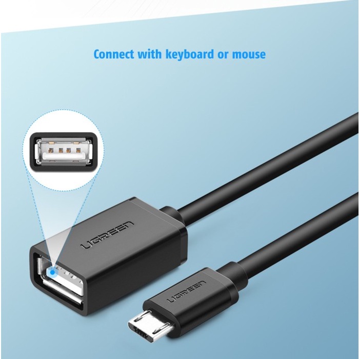 UGREEN Micro USB Male to USB-A Female Cable 15cm - US133