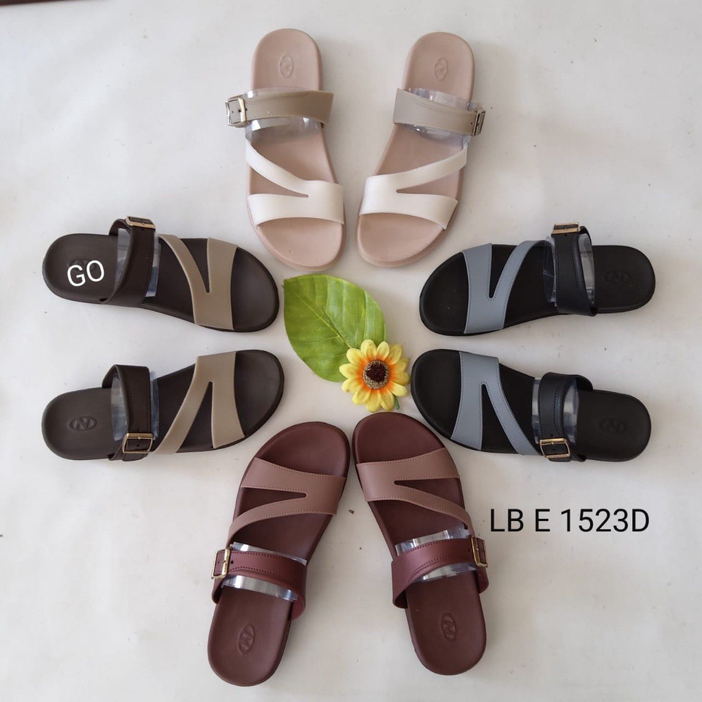 BB NEW ERA GESPER KARET LB E 1523 Sandal Wanita Slip On