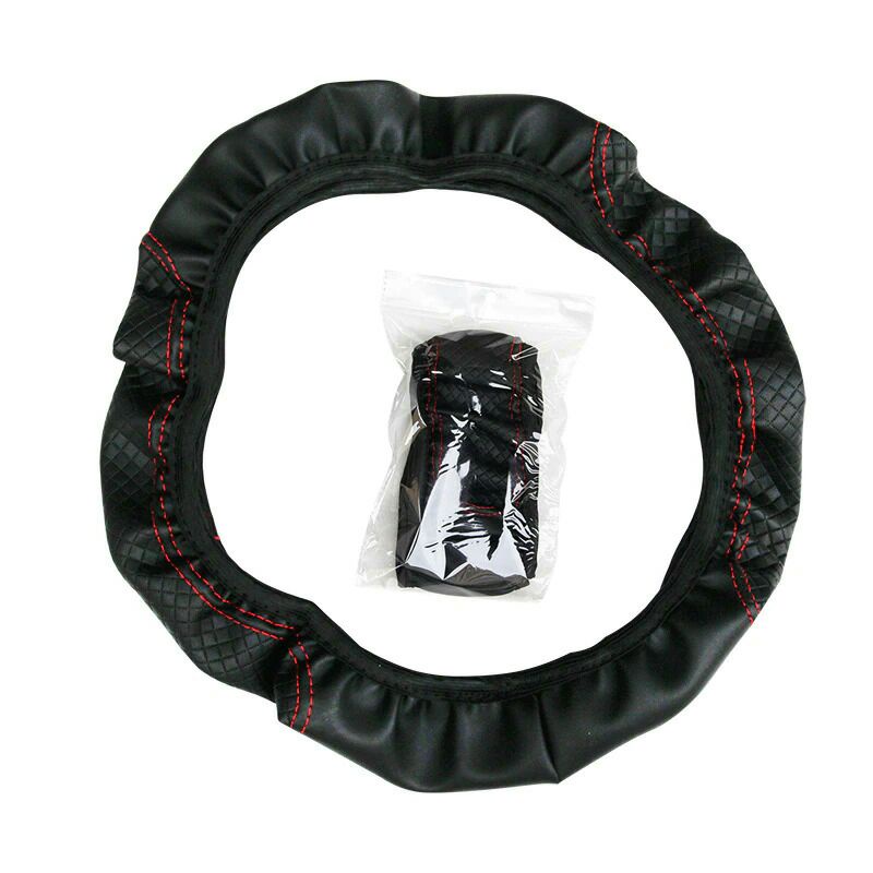 Cover Setir Mobil Bahan Kulit Steering Wheel Cover Carsoon rz503 Black