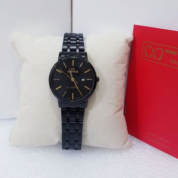 JAM TANGAN WANITA  MIRAGE 8734 BLACK ORIGINAL