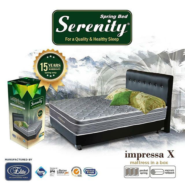 Promo Spring Bed Elite Serenity Impressa X (Free Bantal Serenity)