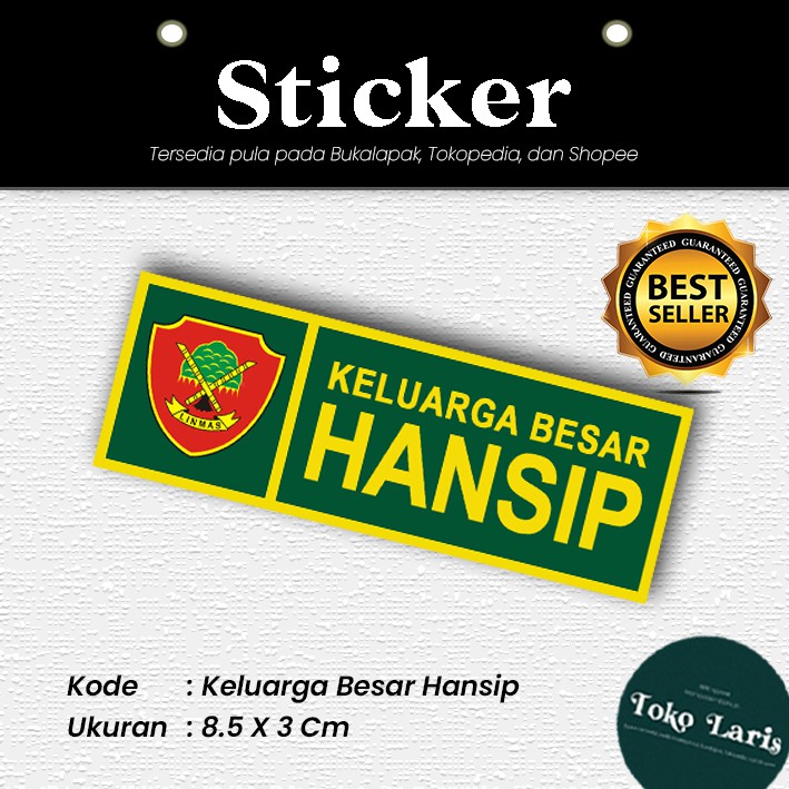 Sticker Plat No Mobil dan Motor &quot;KELUARGA BESAR HANSIP&quot; [MINIMAL PEMBELIAN 4 PCS]