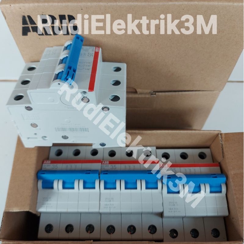 MCB ABB 35A 3Phase Original PLN type SH 203 Biru