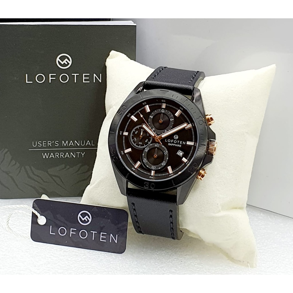 Lofoten 6504 Sapphire - Jam Tangan Pria Kasual Murah - Tali Kulit - Chrono Aktif - Original