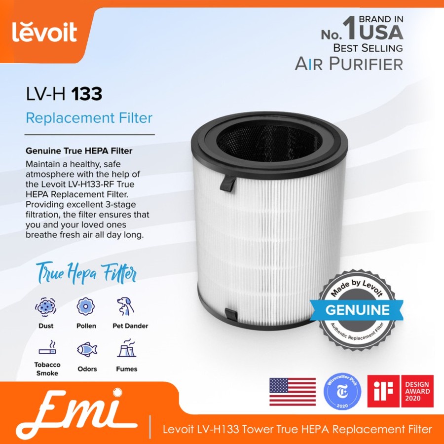 Levoit Replacement HEPA H13 True Hepa Filter Pengganti For LV-H133