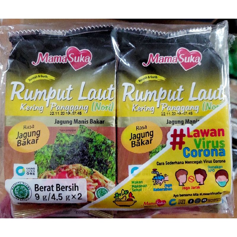 Mama Suka Rumput Laut Kering Panggang ( Nori ) 2 x 4,5 gr