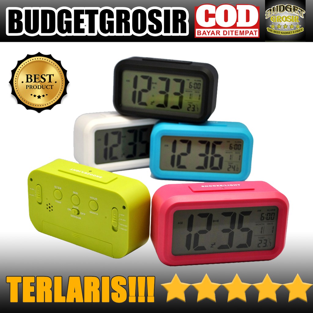 Jam LCD Digital Clock with Alarm - JP9901 - Blue--Taffware