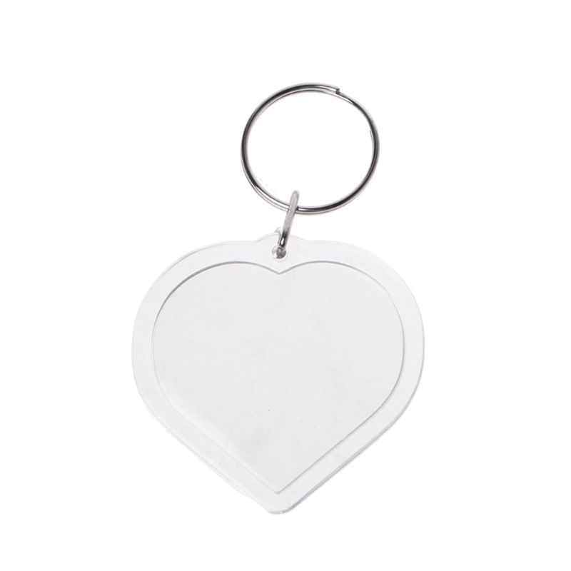 SIY  10Pcs Picture Blank Keyrings Transparent Acrylic Key Chains Insert Your Photo