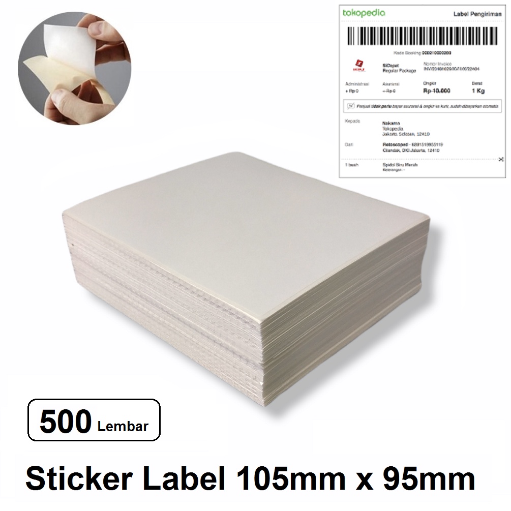 Kertas Sticker Label HVS Ukuran 105mm x 95mm 1 Pack