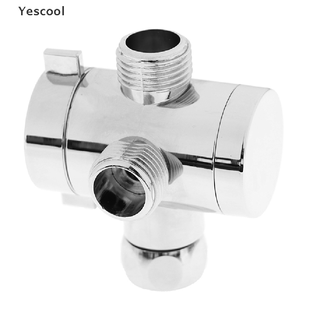 Yescool 1/2 Inch Shower Arm Mounted Diverter Three Way T-adapter Valve For Shower Head .