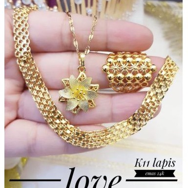 Xuping set perhiasan lapis emas 24k R62