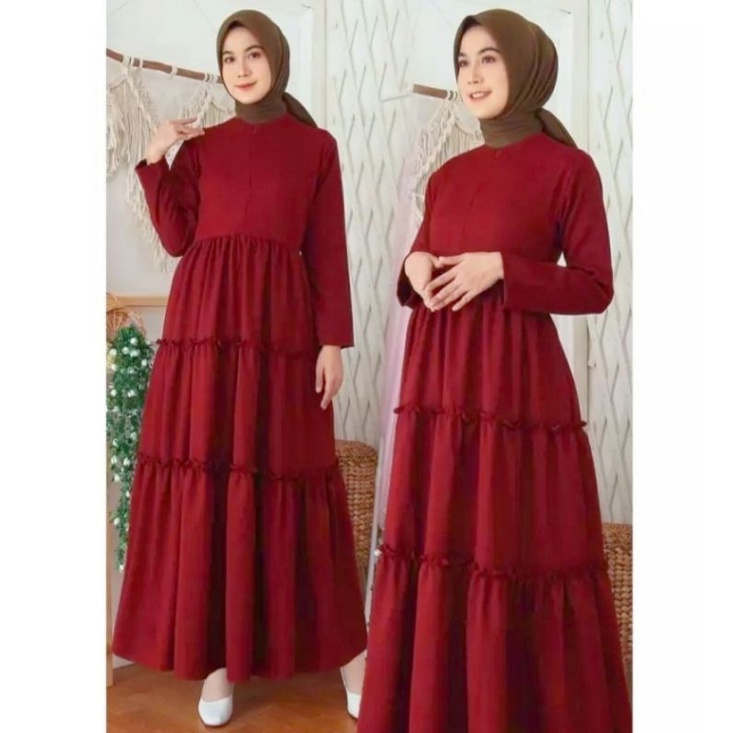 RUFFLE DRESS MAXI TERBARU/ GAMIS CERUTY FULL PURING/ GAMIS POLOS REMPEL 3 SUSUN/ GAMIS SIMPLE &amp; ELEGAN/ PREMIUM MOTIF KEKINIAN