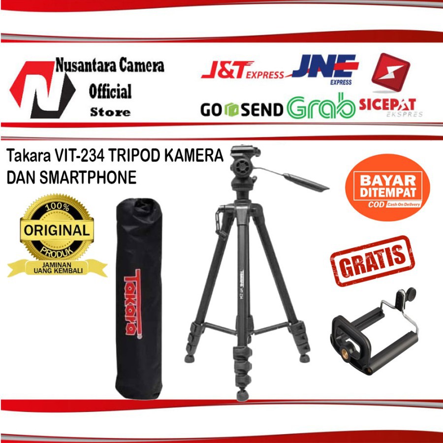 Tripod Takara VIT 234 Fluid Head + Bag Video Tripod - Holder HP